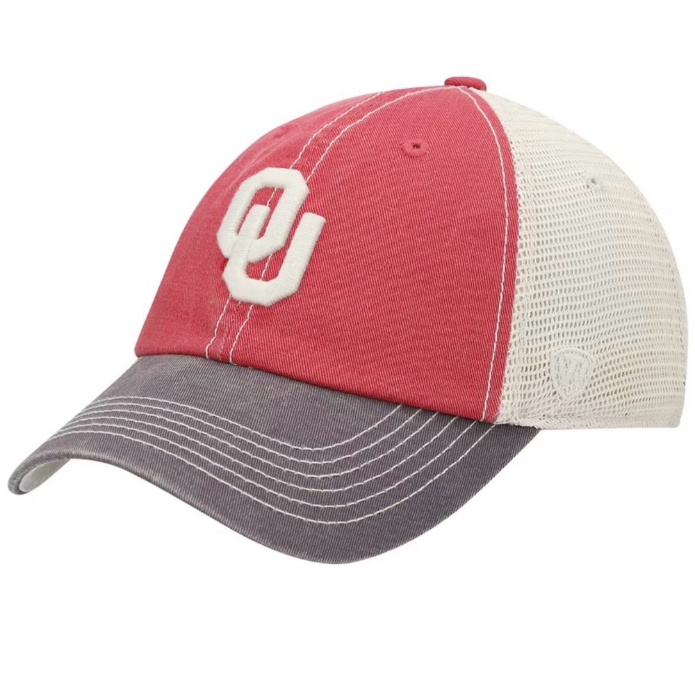 NEW Oklahoma Sooners OU NCAA Licensed Adjustable Trucker Hat SnapBack in Crimson